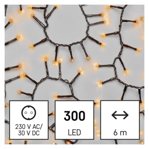 LED vánoční řetěz – ježek, 6 m, venkovní i vnitřní, vintage, časovač EMOS D4BV04