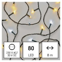 LED vánoční řetěz blikající, 8 m, venkovní i vnitřní, teplá/studená bílá, časovač EMOS D4AN01