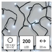 LED vánoční cherry řetěz – kuličky, 20 m, venkovní i vnitřní, studená bílá, časovač EMOS D5AC03
