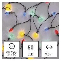 LED vánoční řetěz, barevné žárovky, 9,8 m, multicolor, multifunkce EMOS D5ZM01