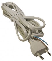 kabel flex 2m 2x0,75 2.třídy bílá vidlice přímá S15272