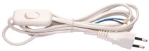 kabel flex 2m 2x0,75 2.třídy s vypínačem bílá, vidl.přímá S08272