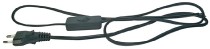 kabel flex 2m 2x0,75 2.třídy s vypínačem černá, vidl.přímá S09272