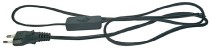 kabel flex 3m 2x0,75 2.třídy s vypínačem černá, vidl.přímá S09273