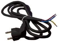kabel flex 3x1,5/2m H05VV-F černá úhlová vidlice S18322