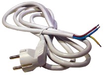 kabel flex 3x0,75/2m H05VV-F bílá úhlová vidlice S14372