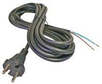 kabel flex 2x1,5/3m H05RR-F černá vidlice přímá S03330 *SY10