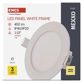 svítidlo LED EMOS NEXXO vestavné, kruh 7W 450lm 3000K teplá bílá *ZD1124