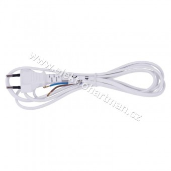 kabel flex 5m 2x0,75 2.třídy bílá vidlice přímá S15275