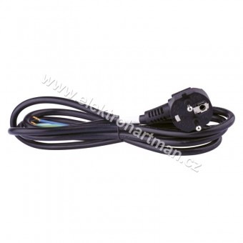 kabel flex 3x0,75/2m H05VV-F černá úhlová vidlice S18372
