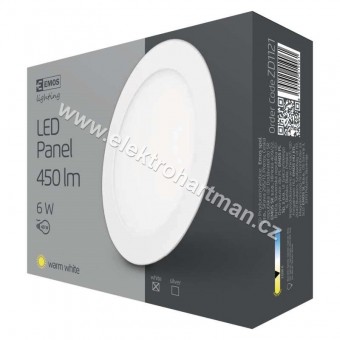 svítidlo LED EMOS vestavné, kruh 6W 450lm 3000K teplá bílá *ZD1121***