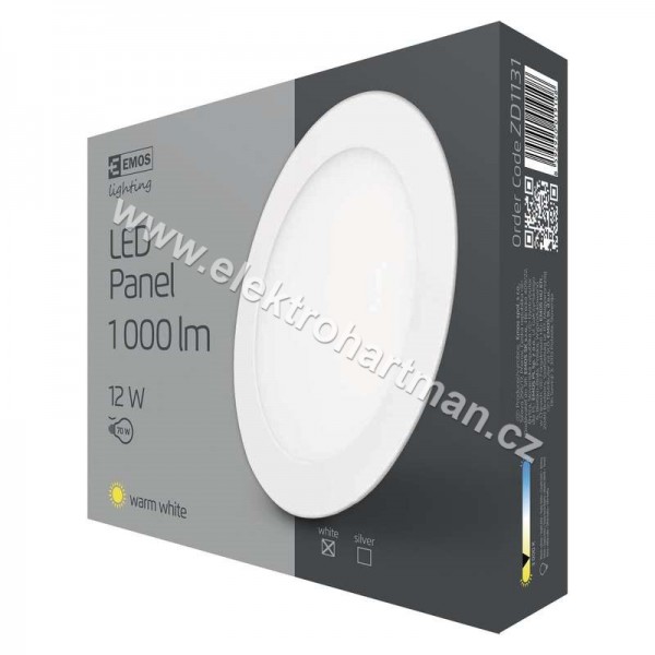 svítidlo LED EMOS vestavné, kruh 12W 1000lm 3000K teplá bílá ZD1131