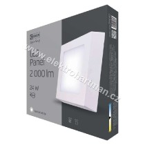 svítidlo LED EMOS přisazené, čtverec 24W 2000lm 4000K neutrální bílá ZM6152