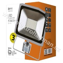 reflektor LED EMOS 50W PROFI PIR s čidlem 4000lm 4000K IP44 ZS2740
