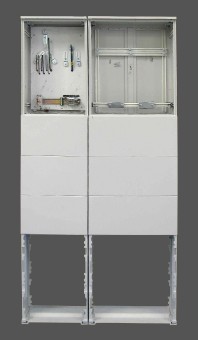 rozvaděč elektroměrový + plyn ER212/NKP7P+PL2 QM ESTA v pilíři, určeno pro ČEZ 3 bod.uzavírání /03162/