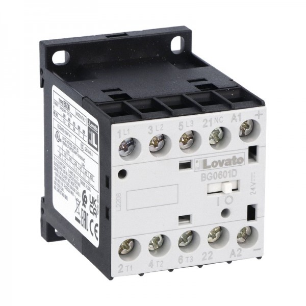 stykač mini 11BG0601D024 Lovato 6A, cívka 24V DC, kontakt 1V