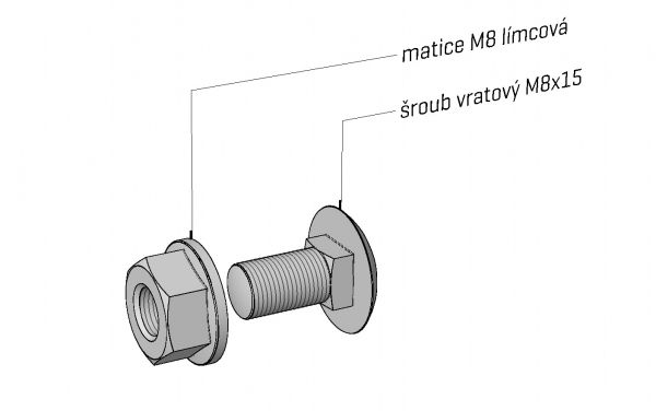sada spojovací žlabu LINEAR SSL M8 "GZ" (1bal = 100ks)