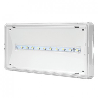 svítidlo nouzové MODUS EXIT 1W LED BASIC 125lm IP65 1H, svítící při výpadku, bílé