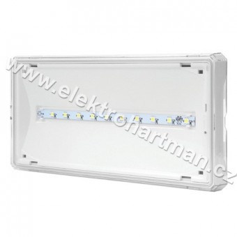 svítidlo nouzové MODUS EXIT S 1W LED 120lm, IP65, 1h, svítící při výpadku, bílé, univ.piktogram /OZN/ETS/1W/E/1/SE/X/WH/