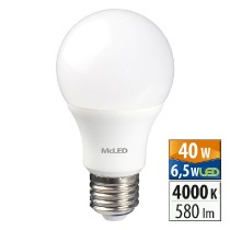 žárovka LED E27, 6,5W, 4000K, CRI 80, 580 lm, 180° /ML-321.074.87.0/***