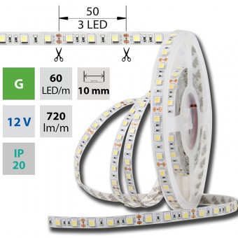 pásek LED ML-121.598.60.0 60LED/m 14,4W/m, 12V DC IP20 10mm zelený