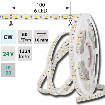 pásek LED ML-126.599.60.2 IP20 60LED/m studená bílá SMD5050 10mm