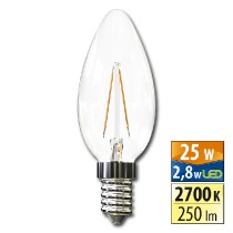 žárovka LED svíce E14, 2,8W, 2700K, CRI 80, 250 lm, 360° /ML-323.018.94.0/