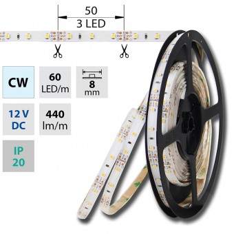 pásek LED ML-121.206.60.2  60LED, 4,8W/m, stud.bílá, IP20 bal50m***