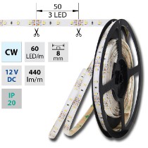 pásek LED ML-121.206.60.2  60LED, 4,8W/m, stud.bílá, IP20 bal50m***