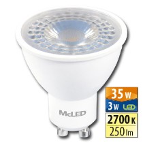 žárovka LED GU10, 3W, 2700K, PAR16, CRI 80, 250 lm, 38° /ML-312.150.87.0/