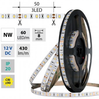 pásek LED ML-121.830.60.2 60LED/M 4,8W/m 12V DC IP20 430lm/m neutrální bílá