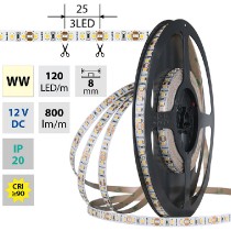 pásek LED ML-121.840.60.2 120LED/M 9,6W/m 12V DC IP20 880lm/m teplá bílá