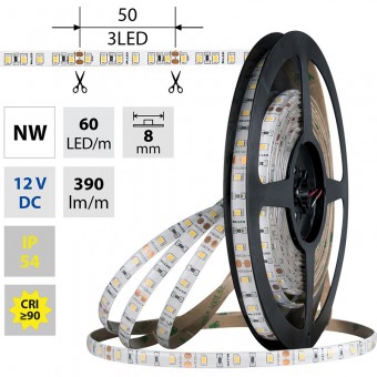 pásek LED ML-121.844.60.0 60LED/m 4,8W/m  390lm/m CRI90 IP54 8mm neutrální bílá