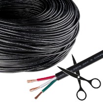 kabel 3x0,75mm2, černý PVC plášť, barva červená/zelená/bílá ML-733.022.21.0