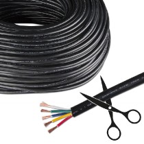 kabel 5x0,75mm2, černý PVC plášť, barva červená/zelená/modrá/žlutá/bílá ML-733.022.21.0