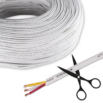 kabel 3x0,5mm2, bílý PVC plášť, barva červená/žlutá/bílá ML-733.023.21.0