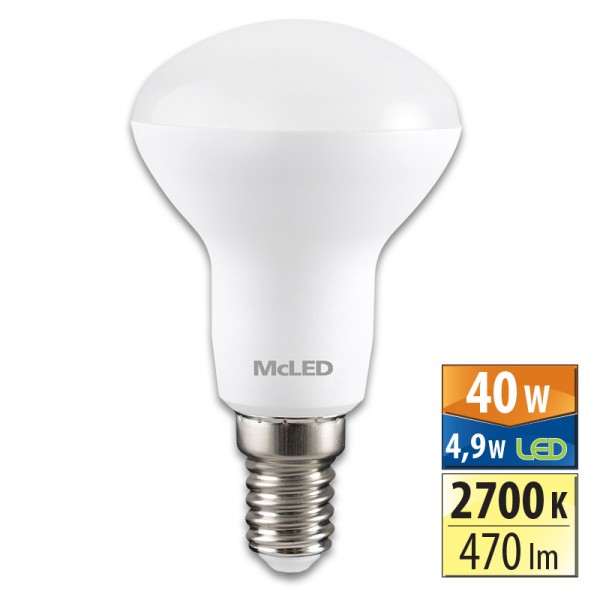 žárovka LED R50, E14, 4,9W, 2700K, CRI80, 470 lm, 360° /ML-317.004.87.0/