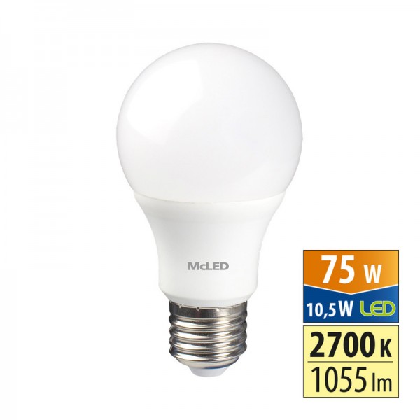 žárovka LED E27, 10,5W, 2700K, CRI 80, 1055lm, 200° /ML-321.098.87.0/ náhrada 75W