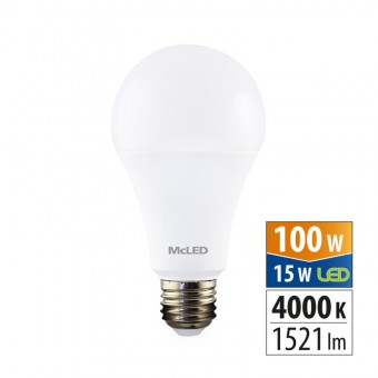 žárovka LED E27, 15W, 4000K, CRI 80, 1521lm, 200° /ML-321.101.87.0/ náhrada 100W