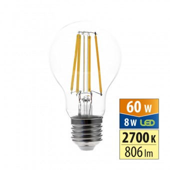 žárovka LED E27, 8W, 2700K, CRI 80, 806lm, 320° /ML-321.102.87.0/ náhrada 60W