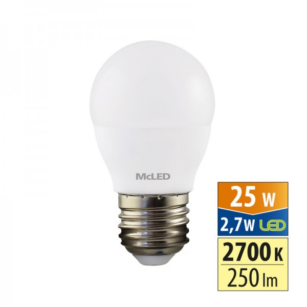 žárovka LED kapka 2,7W, E27, 2700K, CRI80, vyz. úhel 200°, ɸ use 360° 250lm