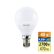 žárovka LED kapka E14, 4,8W, 2700K, CRI 80, 470 lm, 200° /ML-324.037.87.0/