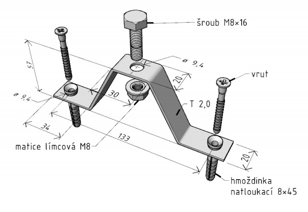 držák podlahový DZM 14 GZ Merkur ARK-214140