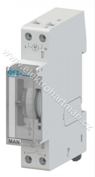 hodiny spínací analogové MAN-A16-100-A230-MINI, 1x spínací kontakt, záloha chodu /OEZ:43070/