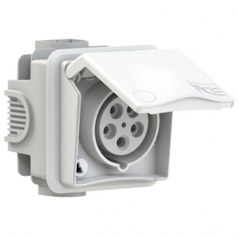 zásuvka pod omítku PCE 885-6V 16A 5pól IP44, bílá