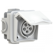 zásuvka pod omítku PCE 885-6V 16A 5pól IP44, bílá