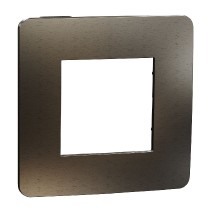 rámeček krycí jednonásobný, Dark Aluminium/Černý Unica Studio Metal NU280253M