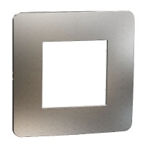 rámeček krycí jednonásobný, White Aluminium/Bílý Unica Studio Metal NU280255M