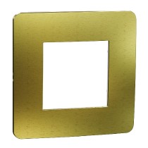 rámeček krycí jednonásobný, Gold/Bílý Unica Studio Metal NU280259M
