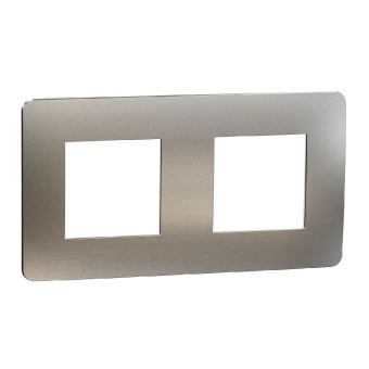 rámeček krycí dvojnásobný, White Aluminium/Bílý Unica Studio Metal NU280455M